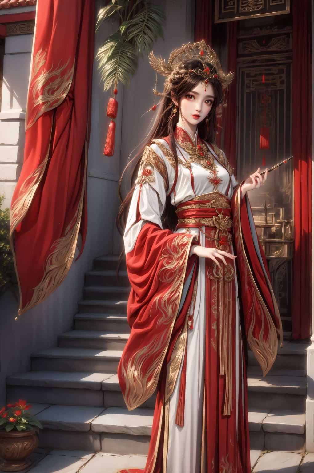灵动的火焰环绕着她的周围眼神中透露着不屈的意志