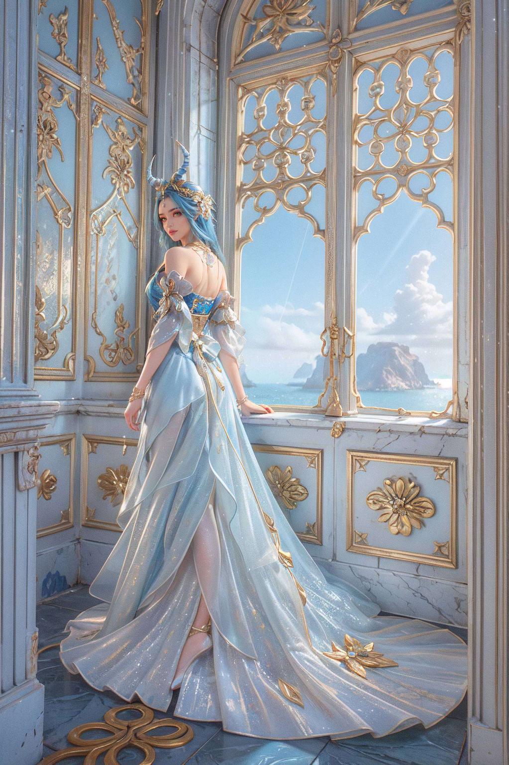 龙女英姿飒爽