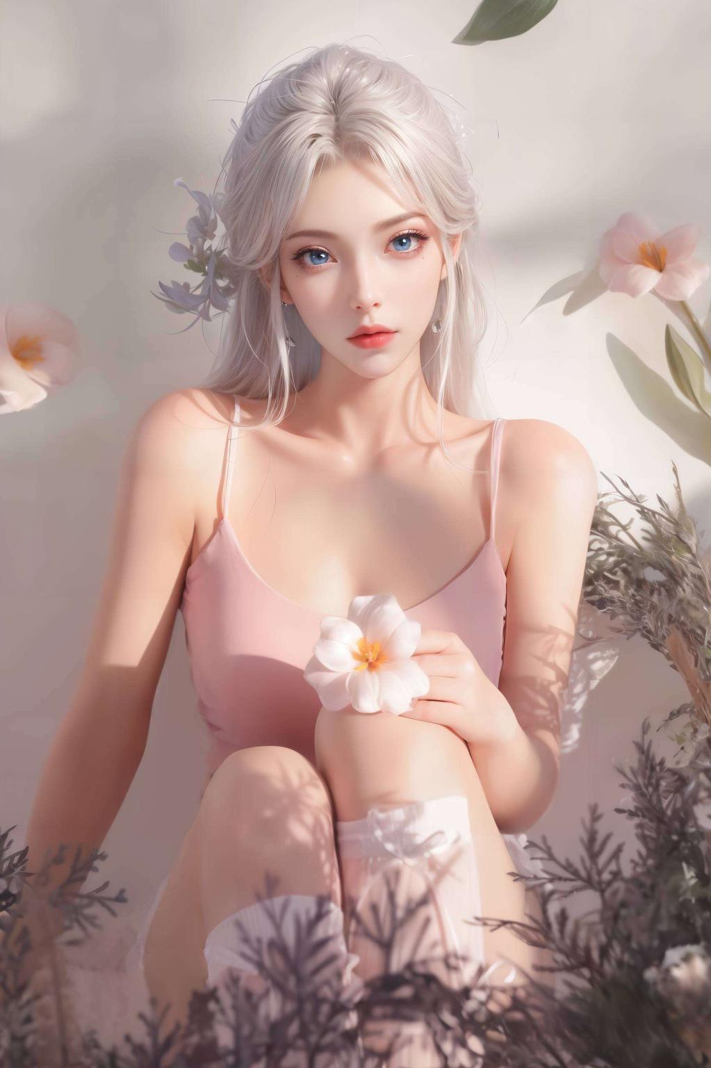 看这粉色花瓣中的宁雨蝶让你的电脑桌面也充满少女心！