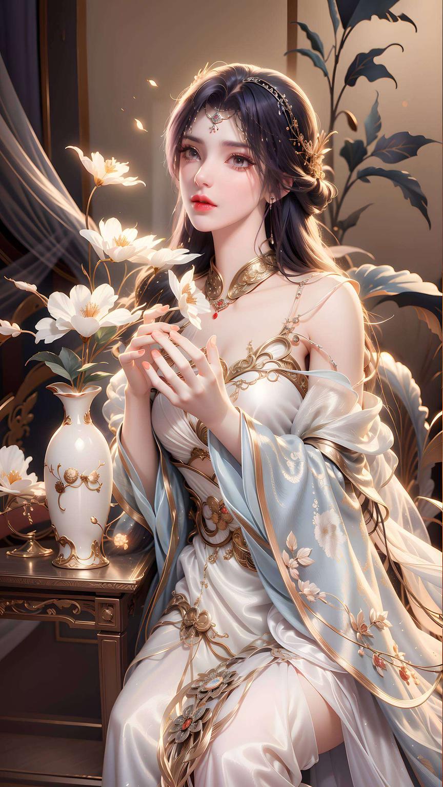 今天给大家带来一组古风满满的iPhone壁纸！看这云曦婚服的最新设计简直美得让人心动