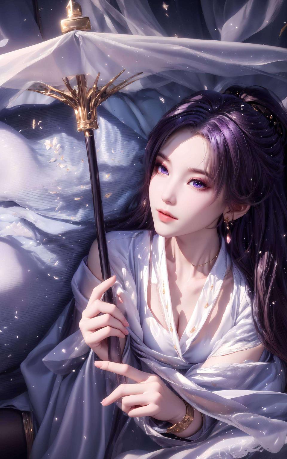 简约不简单今天给大家带来这款极简风格的AI国漫女神云霄壁纸